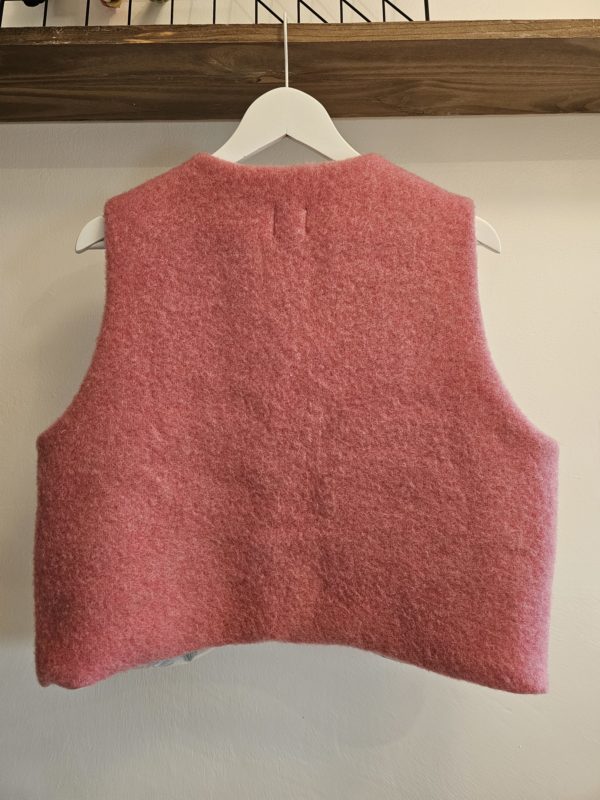 Gilet réversible - Coloris rose & tissu fleuri - Taille unique – Image 7