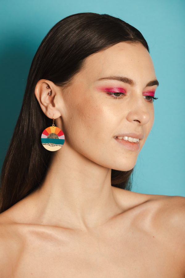 Boucles d'oreilles Bim en cuir recyclé