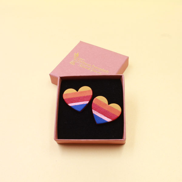 Puces Coeur en cuir recyclé – Image 2