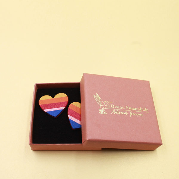 Puces Coeur en cuir recyclé – Image 3