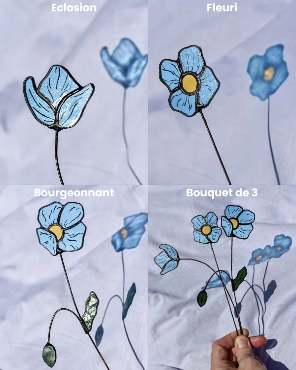 Coquelicot bleu - vitrail tiffany – Image 5