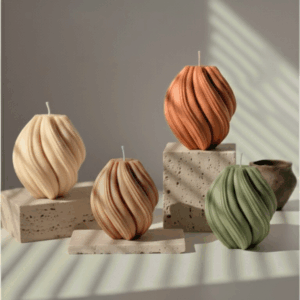 Bougie décorative parfumée “Grande Spirale” – Cire de soja - 4 coloris