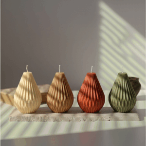 Bougie parfumée Petite montgolfière décorative vert blanche marron terracotta